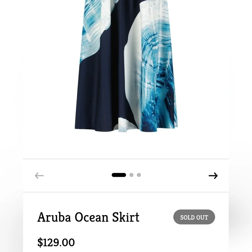 Aleeza Elegant Aruba Ocean A-Line Skirt- STUNNING!! SOLD OUT ON WEBSITE!! - Picture 12 of 12